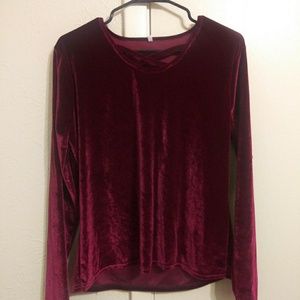Burgundy velvet top